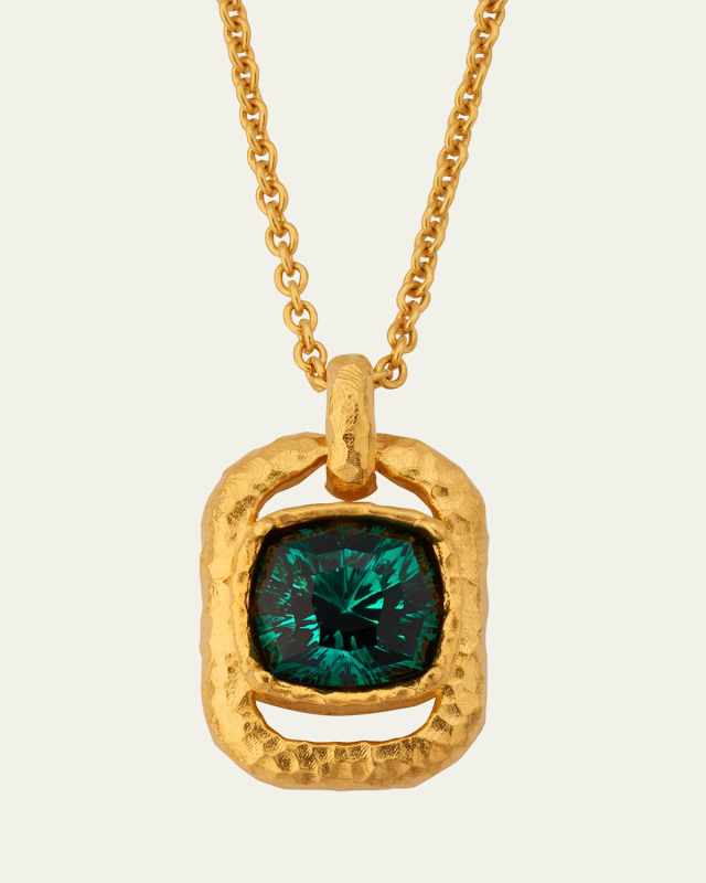Rectangular Crystal Pendant Necklace